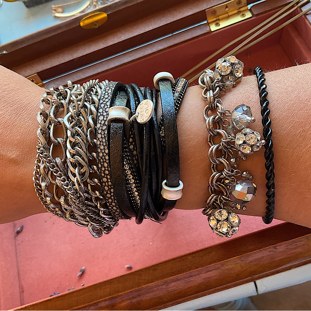 Sweet Lola Black And Silver Stack